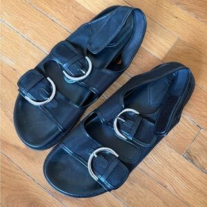 Zara Black Double-Buckle Sport Sandals